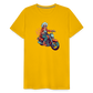 Coole alte Biker Oma - Motorrad Omi  - Männer T-Shirt - Sonnengelb