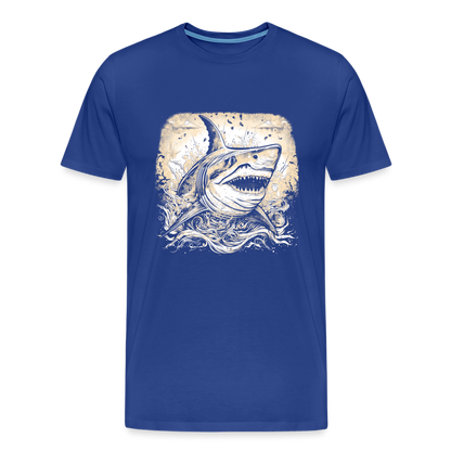 Cooler Retro Hai - Männer Premium T-Shirts - by Artful Alchemist