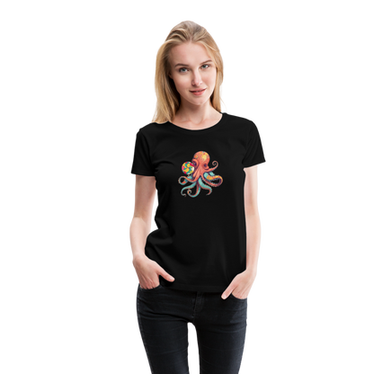 Lustiger Comic Oktopus mit Lollipop - Frauen Premium T-Shirts - by Artful Alchemist