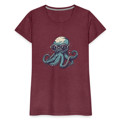 Nerdy Comic Oktopus mit Brille - Frauen Premium T-Shirts - by Artful Alchemist