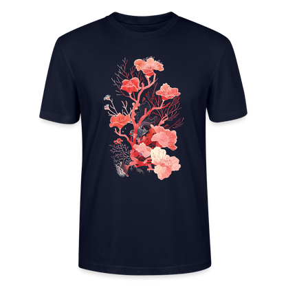 Zarte Korallen Blumen - Stanley/Stella Unisex Bio-T-Shirt CRAFTER - Navy