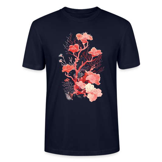 Zarte Korallen Blumen - Stanley/Stella Unisex Bio-T-Shirt CRAFTER - Navy