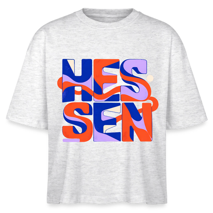 Hessen Color – Frauen Boxy Bio-T-Shirt Nova - Weiß meliert