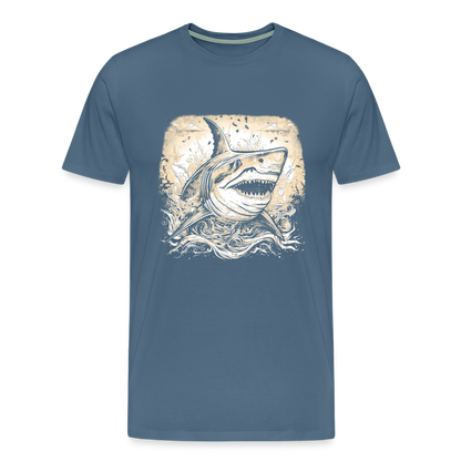 Cooler Retro Hai - Männer Premium T-Shirts - by Artful Alchemist