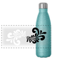 Bembel Ornamente schwarz/weiß - Glitzer Edelstahl Thermosflasche - Blau Glitzer