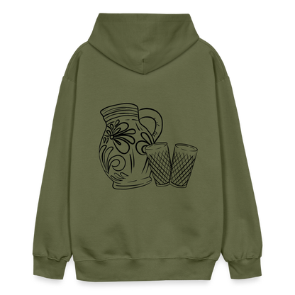 Bembel mit Gläsern - Hessisch Mundart - Unisex Premium Hoodie - by Artful Alchemist