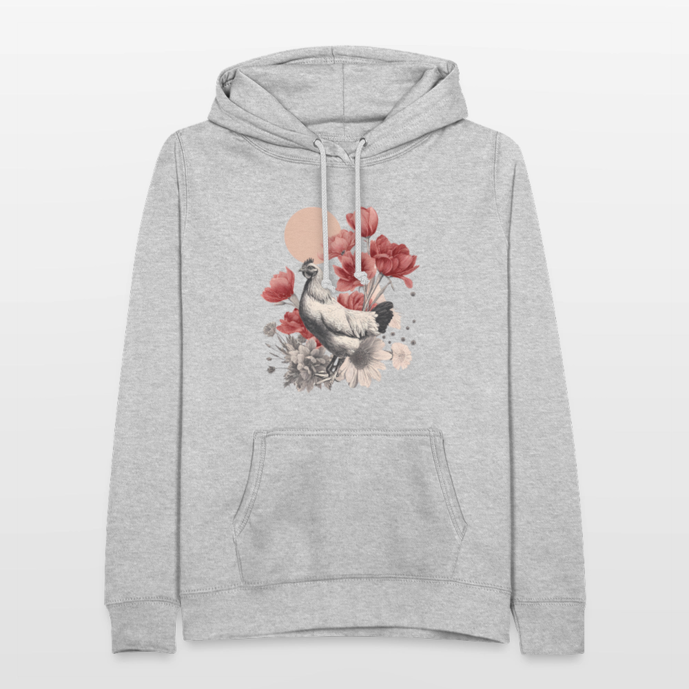 Vintage Boho Blossom Chicken - Frauen Hoodie - Hellgrau meliert