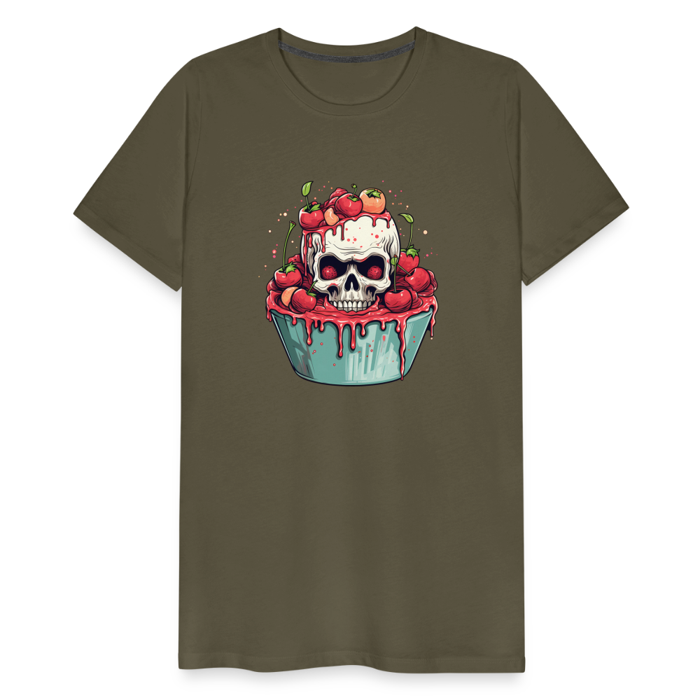 Gruseliges Horror Kirschtörtchen - Happy Halloween - Männer Premium T-Shirt - Khaki