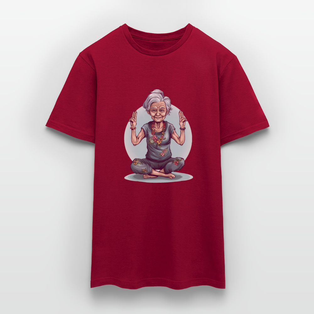 Coole Yoga Oma - Meditation im besten Alter  - Männer T-Shirt - Ziegelrot