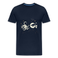 Begegnung zwischen Hai und Oktopus im Weltall - Männer Premium T-Shirts - Navy