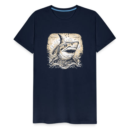 Cooler Retro Hai - Männer Premium T-Shirts - by Artful Alchemist