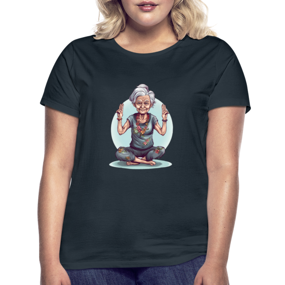 Coole Yoga Oma - Meditation im besten Alter  - Frauen T-Shirt - Navy