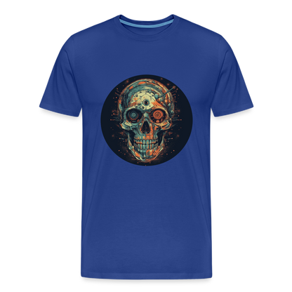 Retro Futuristischer Totenkopf Skull Cyborg- Männer Premium T-Shirt - by Artful Alchemist