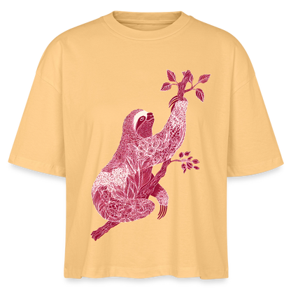 Floral Slowdown – Faultier Kunst - Stanley/Stella Frauen Boxy Bio-T-Shirt Nova - by Artful Alchemist