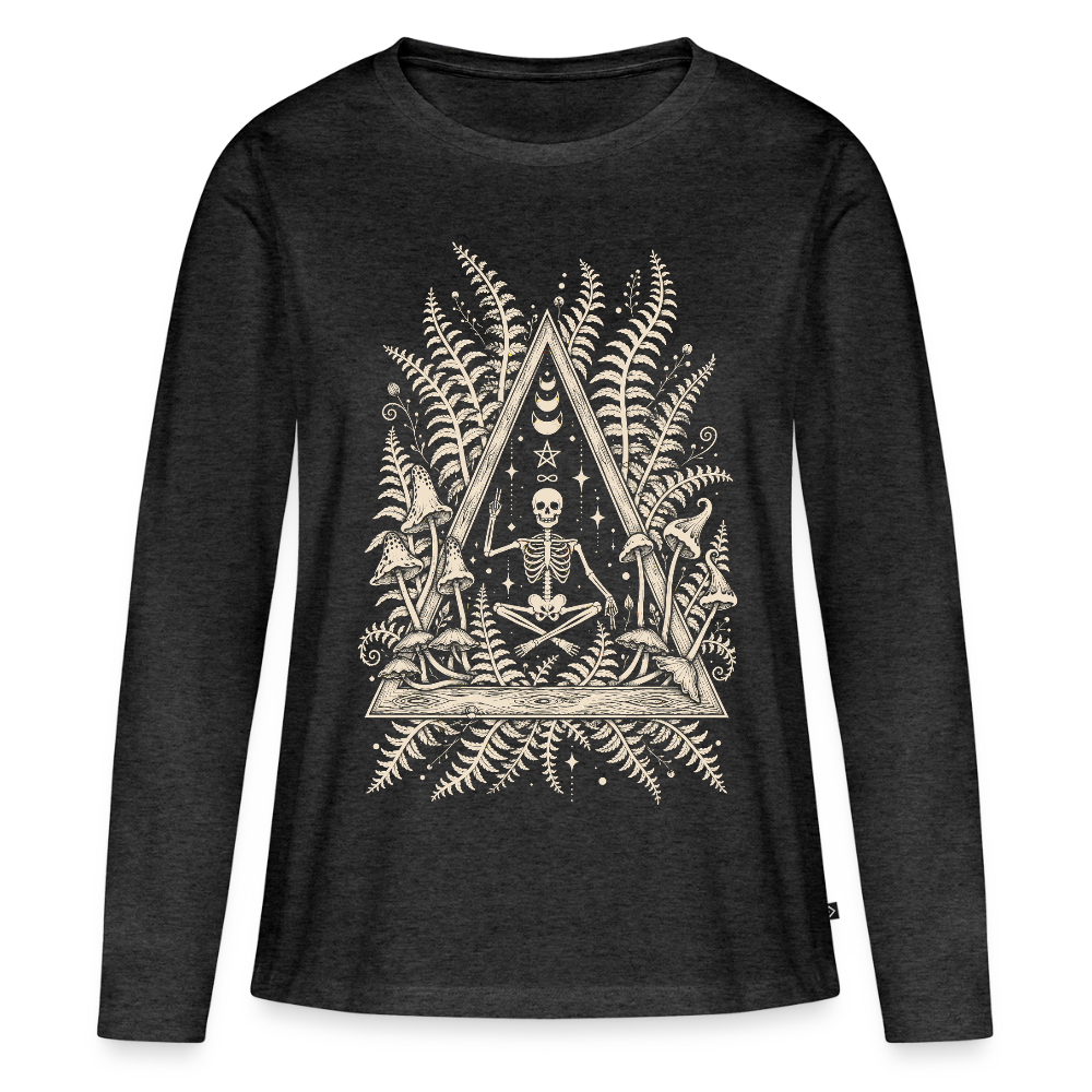 Frauen Premium Langarmshirt - Anthrazit meliert