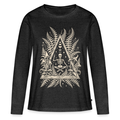 Frauen Premium Langarmshirt - Anthrazit meliert