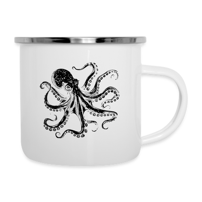 Cooler Oktopus Kraken - Emaille-Tasse - Weiß