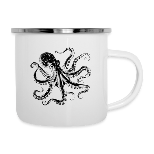 Cooler Oktopus Kraken - Emaille-Tasse - Weiß