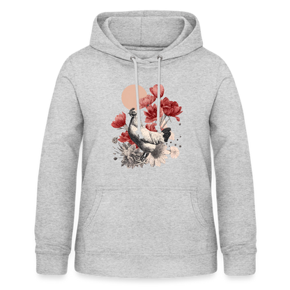 Vintage Boho Blossom Chicken - Frauen Hoodie - by Artful Alchemist