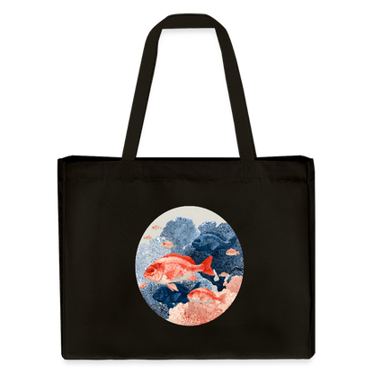 Bunter Meeres Fisch - Stanley/Stella recycelter Shopping Bag - Schwarz