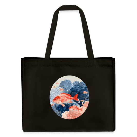 Bunter Meeres Fisch - Stanley/Stella recycelter Shopping Bag - Schwarz