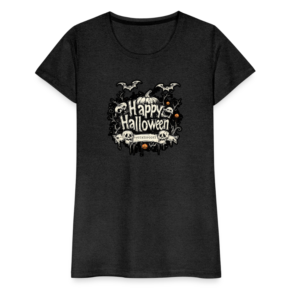 Happy Halloween mit Kürbissen als Schriftzug  #stayspooky - Frauen Premium T-Shirt - Anthrazit