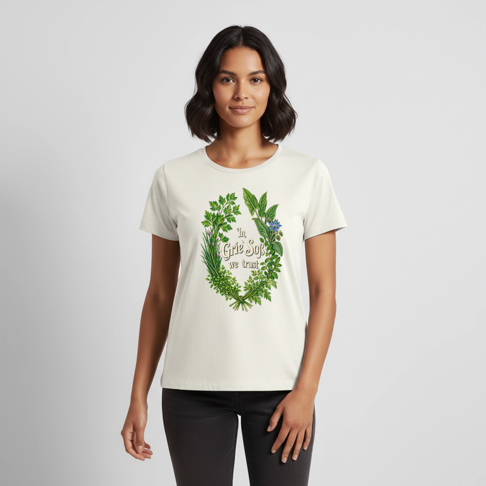 In Grie’ Soß We Trust - Frauen Premium T-Shirt - Naturweiß