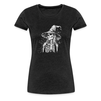 Düstere Skelett Hexe mit Hexenhut - Frauen Premium T-Shirt - by Artful Alchemist