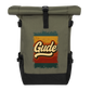 „Gude“ – Retro Look aus Hessen - Rolltop Rucksack - Olive/Schwarz