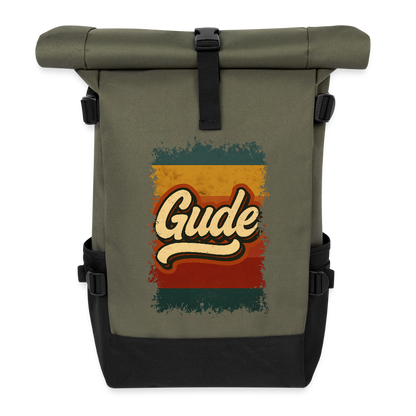 „Gude“ – Retro Look aus Hessen - Rolltop Rucksack - by Artful Alchemist