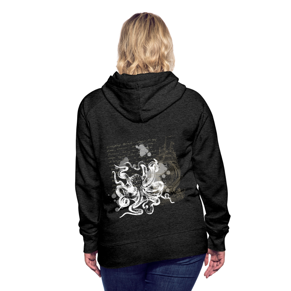 Vintage Steampunk Oktopus Motiv - Frauen Premium Hoodie - Anthrazit