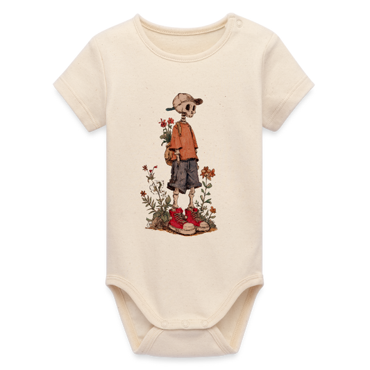 Skeleton Boy - Stanley/Stella Baby Bio Kurzarm-Body - Weißgrau
