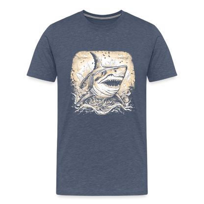 Cooler Retro Hai - Männer Premium T-Shirts - by Artful Alchemist