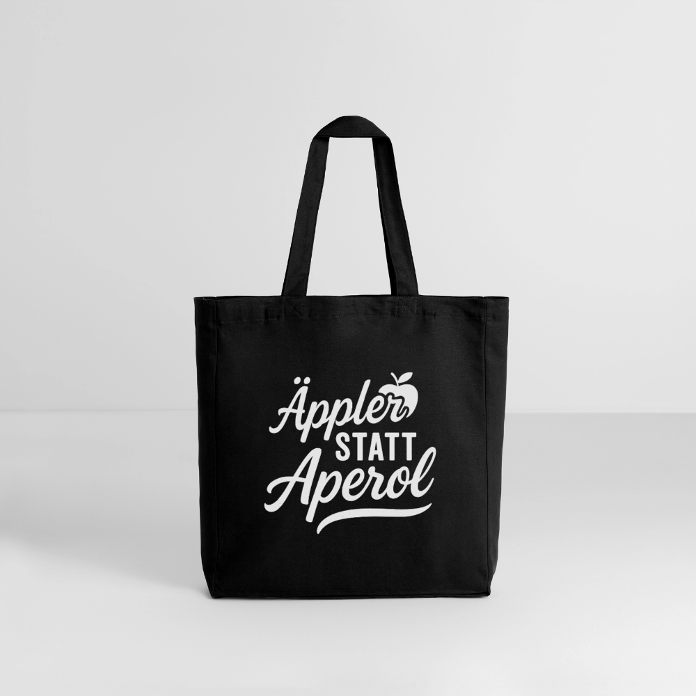 Äppler statt Aperol - Midweight recycelter Stoffbeutel von Stanley/Stella - Schwarz