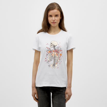 Skelett mit zarten Blumen im Boho Look - Frauen T-Shirt - by Artful Alchemist