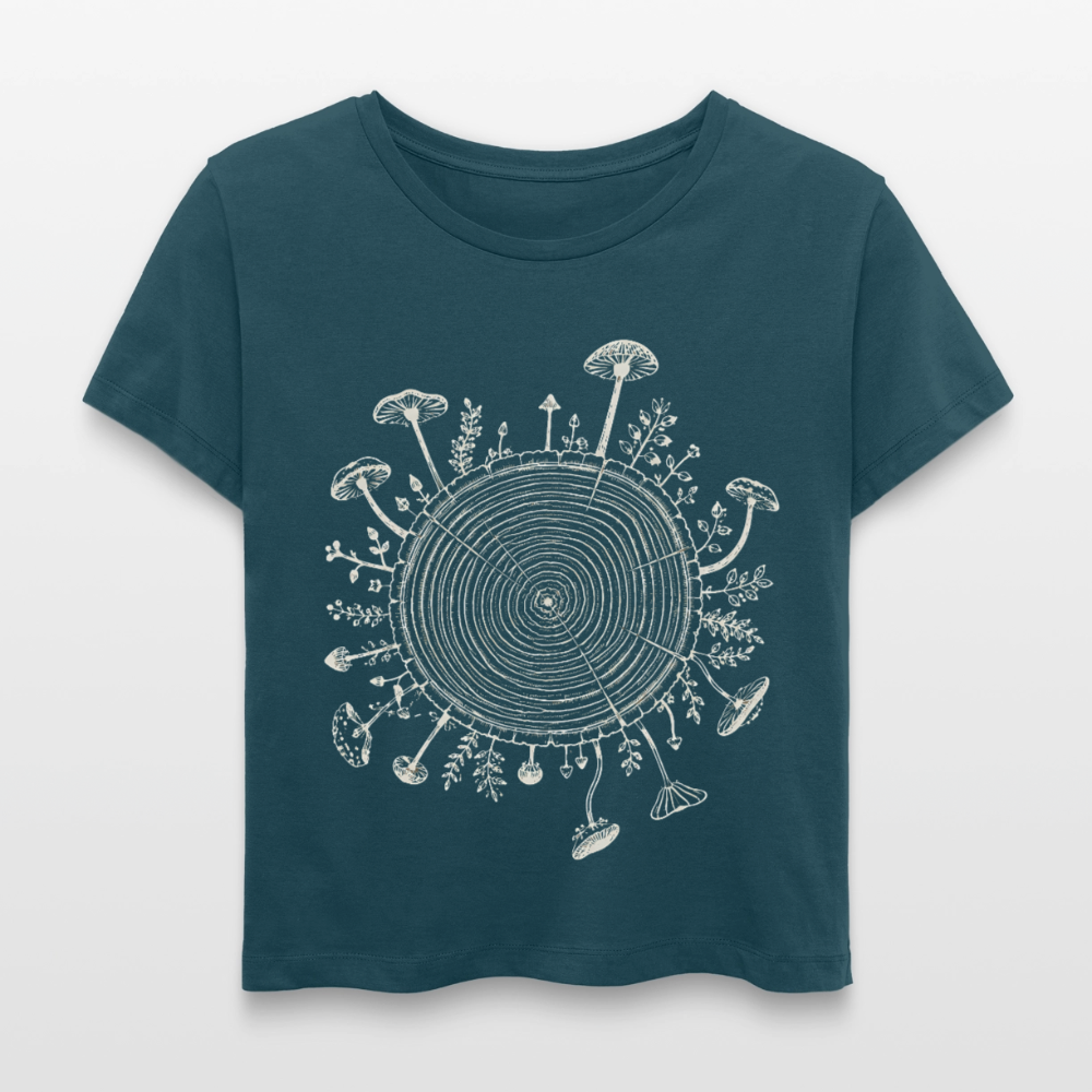 Baumringe & Pilze - Stanley/Stella Relaxed Rundhals Frauen Bio-T-Shirt SERENA - Dunkles Petrol