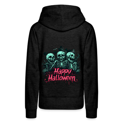 Gruselige Skelette, pink "Happy Halloween" - Frauen Premium Hoodie - by Artful Alchemist