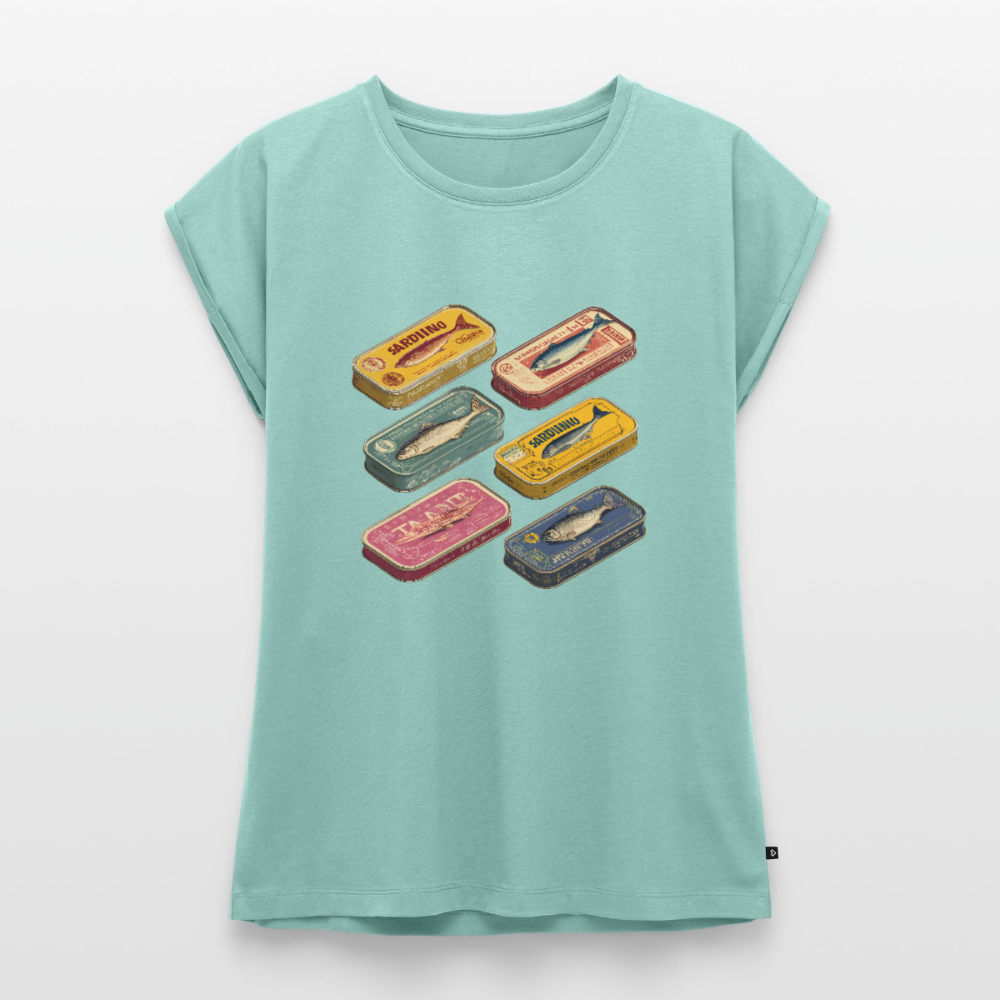 Vintage Sardine Collective - Frauen T-Shirt mit gerollten Ärmeln - by Artful Alchemist
