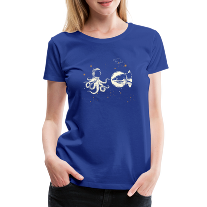 Begegnung zwischen Hai und Oktopus im Weltall - Frauen Premium T-Shirts - by Artful Alchemist