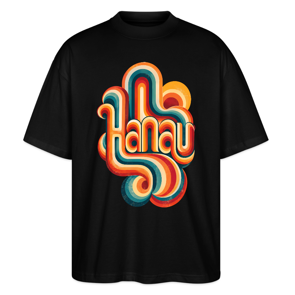 Hanau Retro – Oversized Unisex Bio T-Shirt - Schwarz