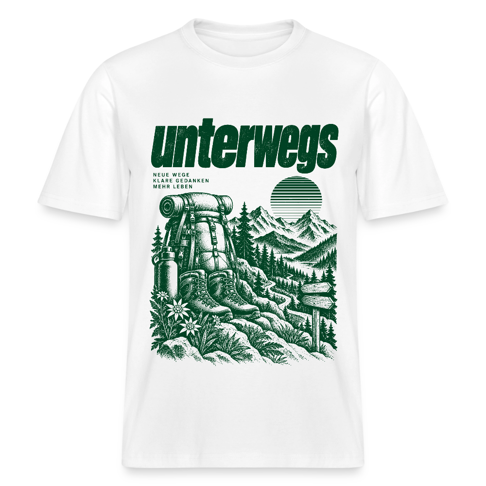 Unterwegs – RELAXED FIT Unisex Organic T-Shirt - Weiß