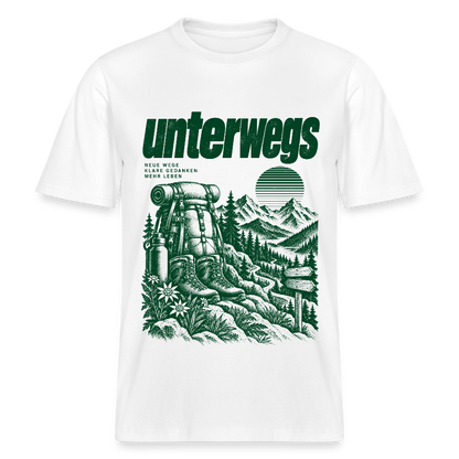 Unterwegs – RELAXED FIT Unisex Organic T-Shirt - Weiß