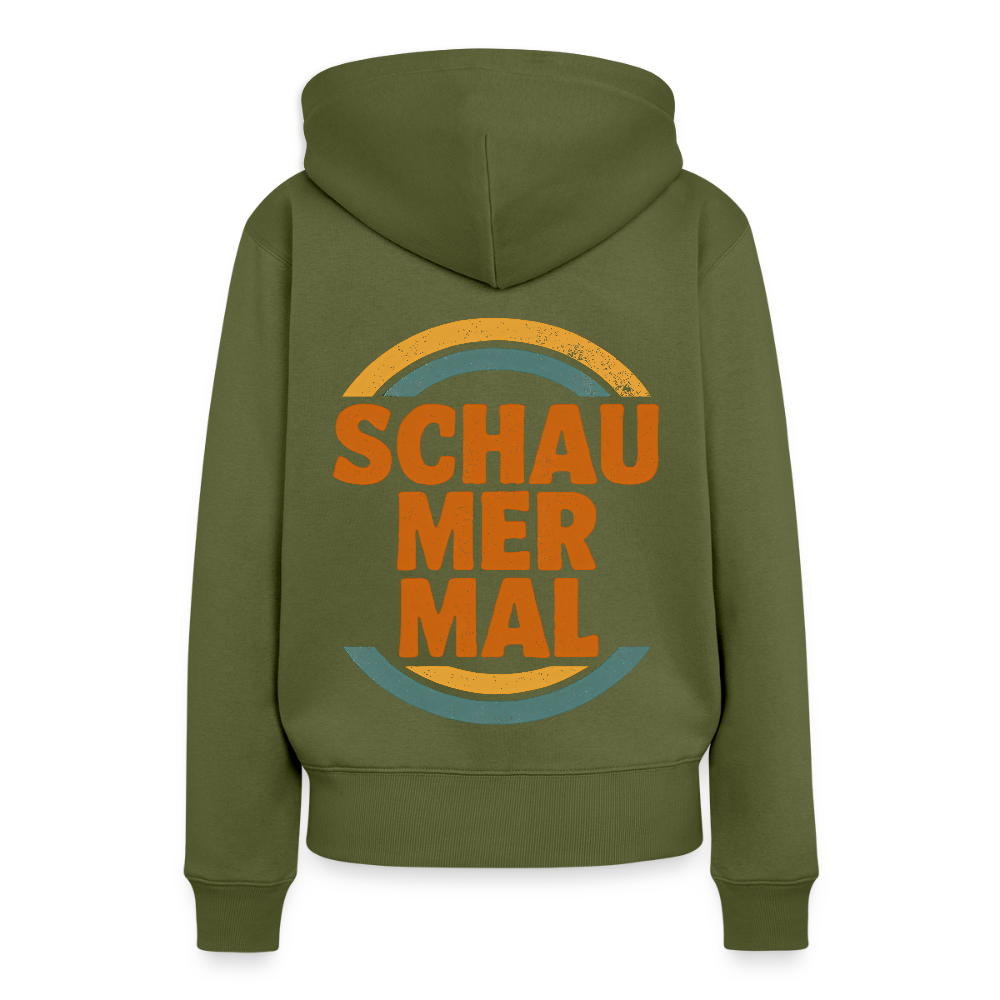 „Schau Mer Mal“ – Retro Look aus Hessen - Frauen Premium Bio Hoodie - Khaki
