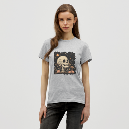 Boho Hippie Skelett im 60er, 70er Jahre Look - Frauen T-Shirt - by Artful Alchemist