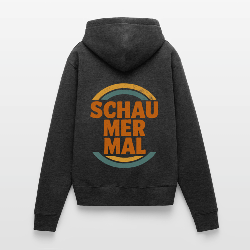 „Schau Mer Mal“ – Retro Look aus Hessen - Frauen Premium Bio Hoodie - Anthrazit meliert