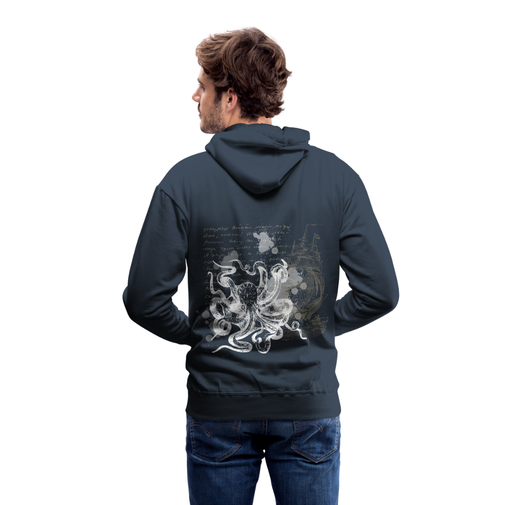 Vintage Steampunk Oktopus Motiv - Männer Premium Hoodie - Navy