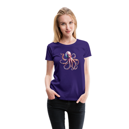 Cooles Wasserfarben Aquarell Oktopus Design - Frauen Premium T-Shirts - by Artful Alchemist