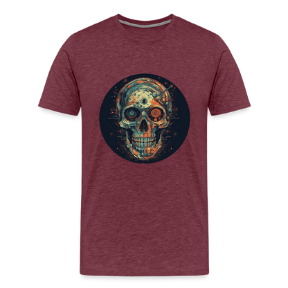 Retro Futuristischer Totenkopf Skull Cyborg- Männer Premium T-Shirt - by Artful Alchemist
