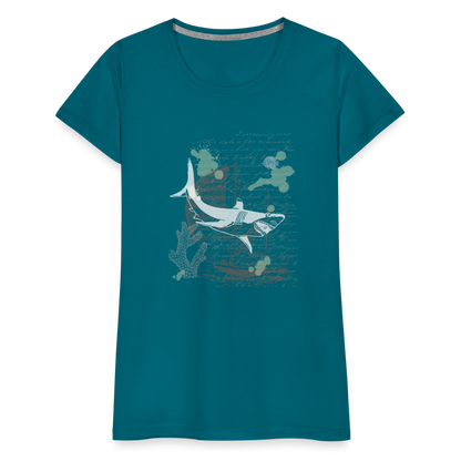 Vintage Steampunk Hai Motiv - Frauen Premium T-Shirts - by Artful Alchemist