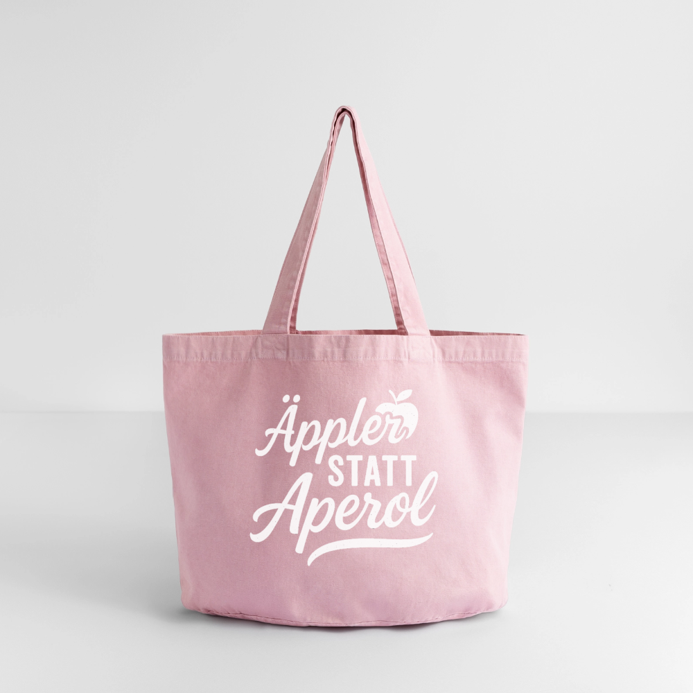 Äppler statt Aperol - Vintage-Washed Shopper - Vintage Rosa